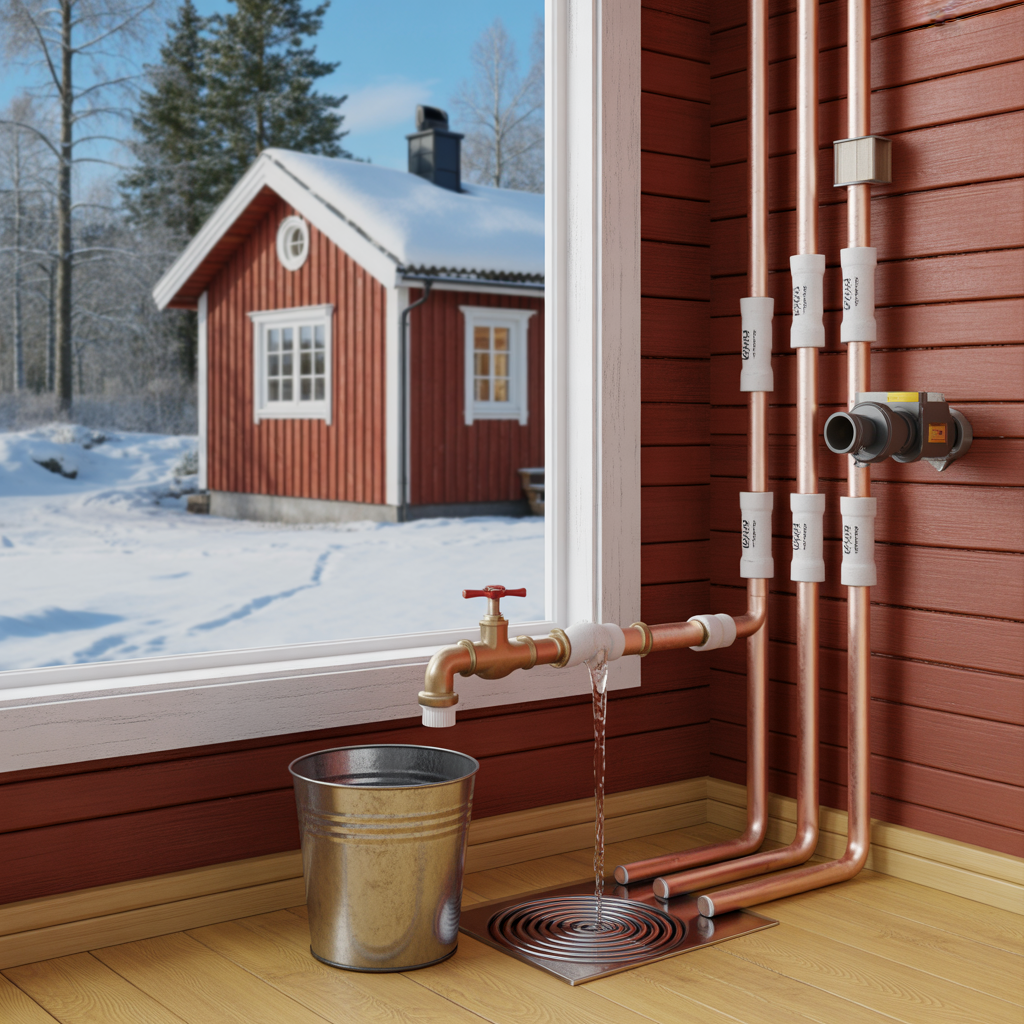 frostskydda fritidshusets vatten checklista infor vintern